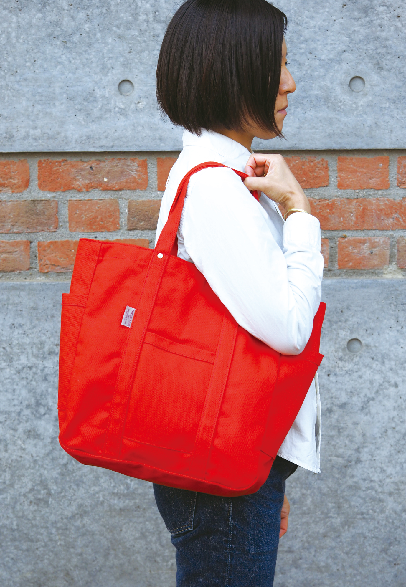 8号帆布トート赤イメージ