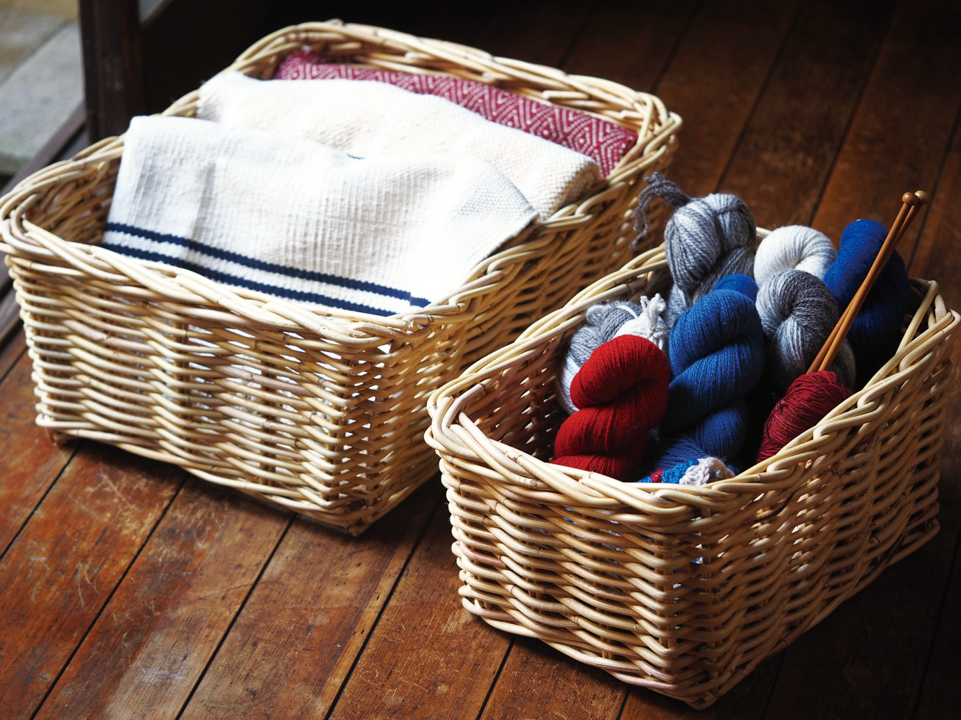 ラタンスクエアバスケット