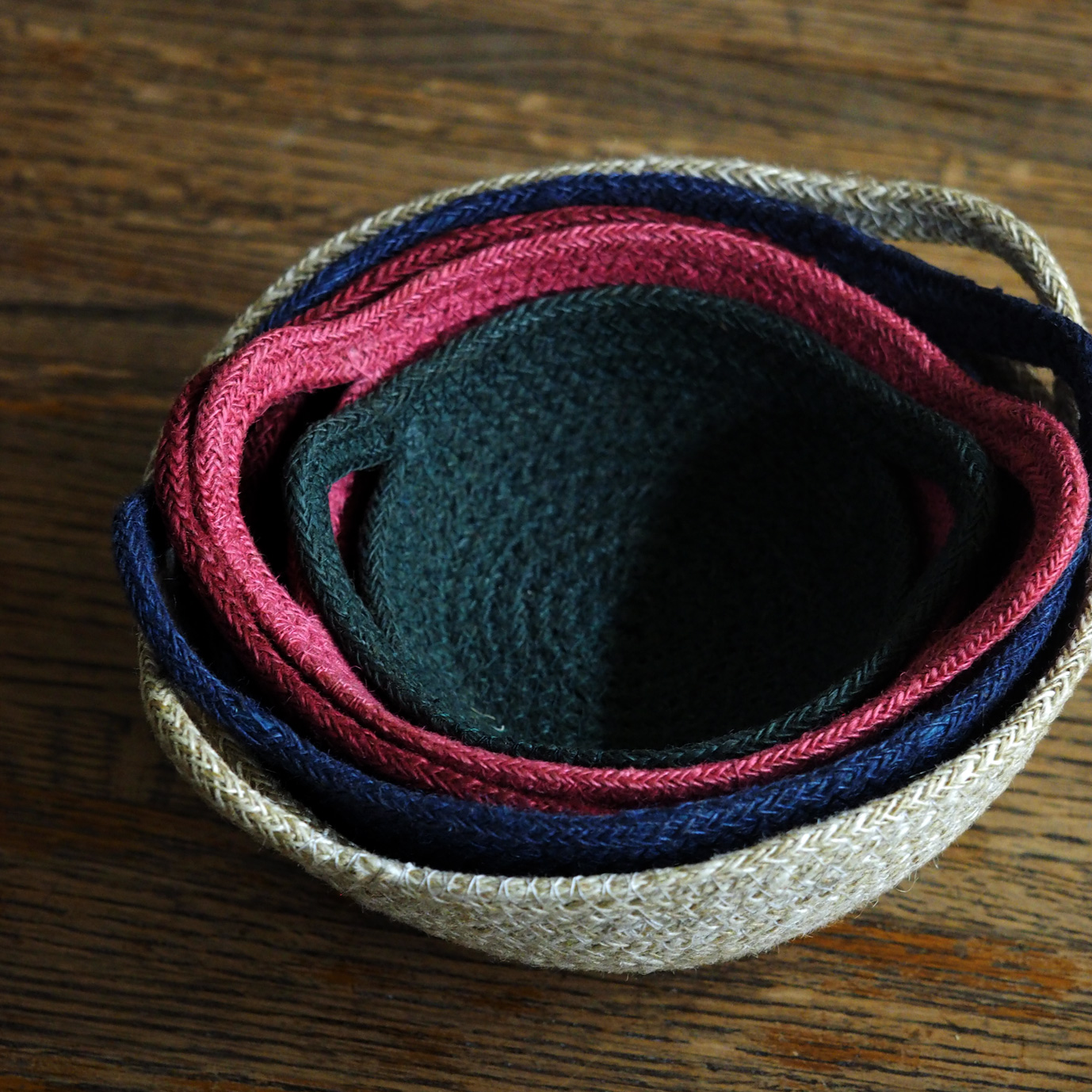 ジュートロープバスケット入れ子