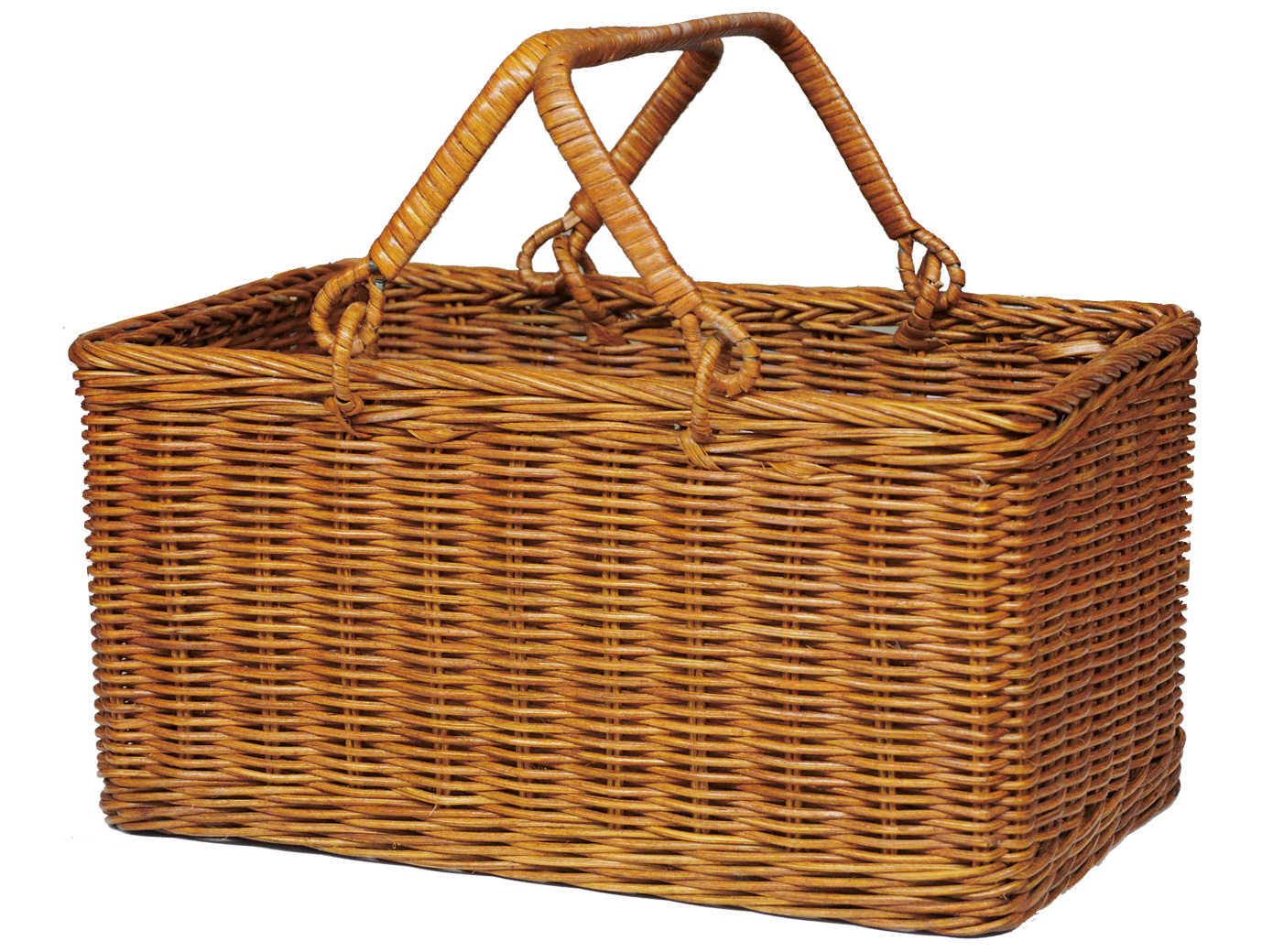 籐2本手ピクニックバスケット