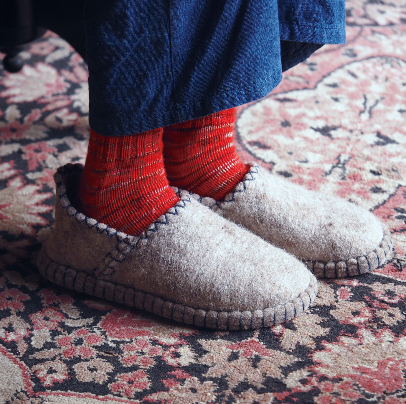 【新】モンゴルフェルトルームシューズブーツ型イメージ