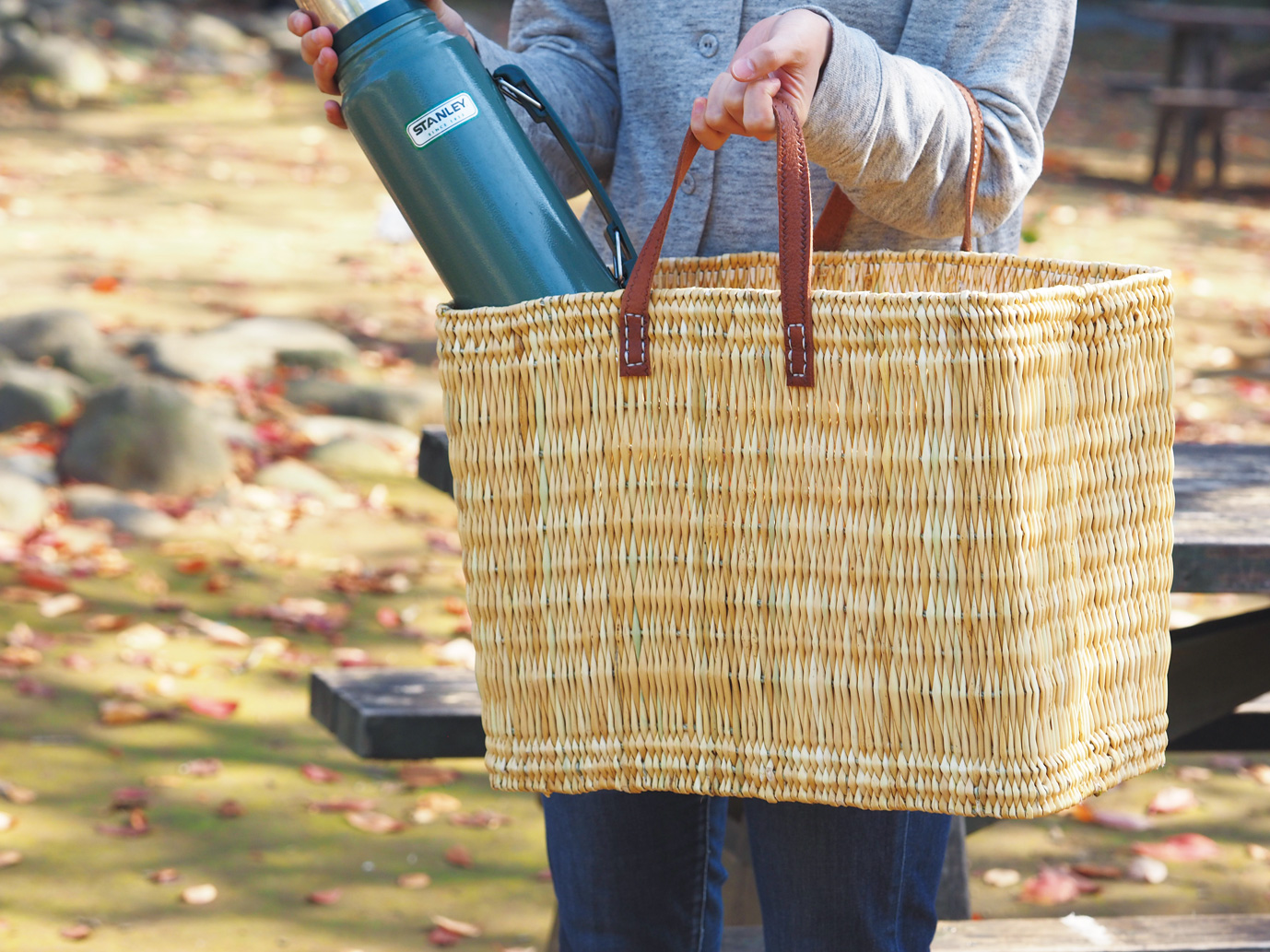 ストロー平革縫い